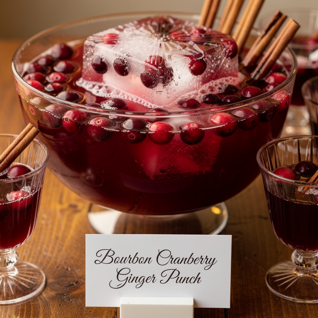 PunchBowl Bourbon Cranberry Ginger Punch