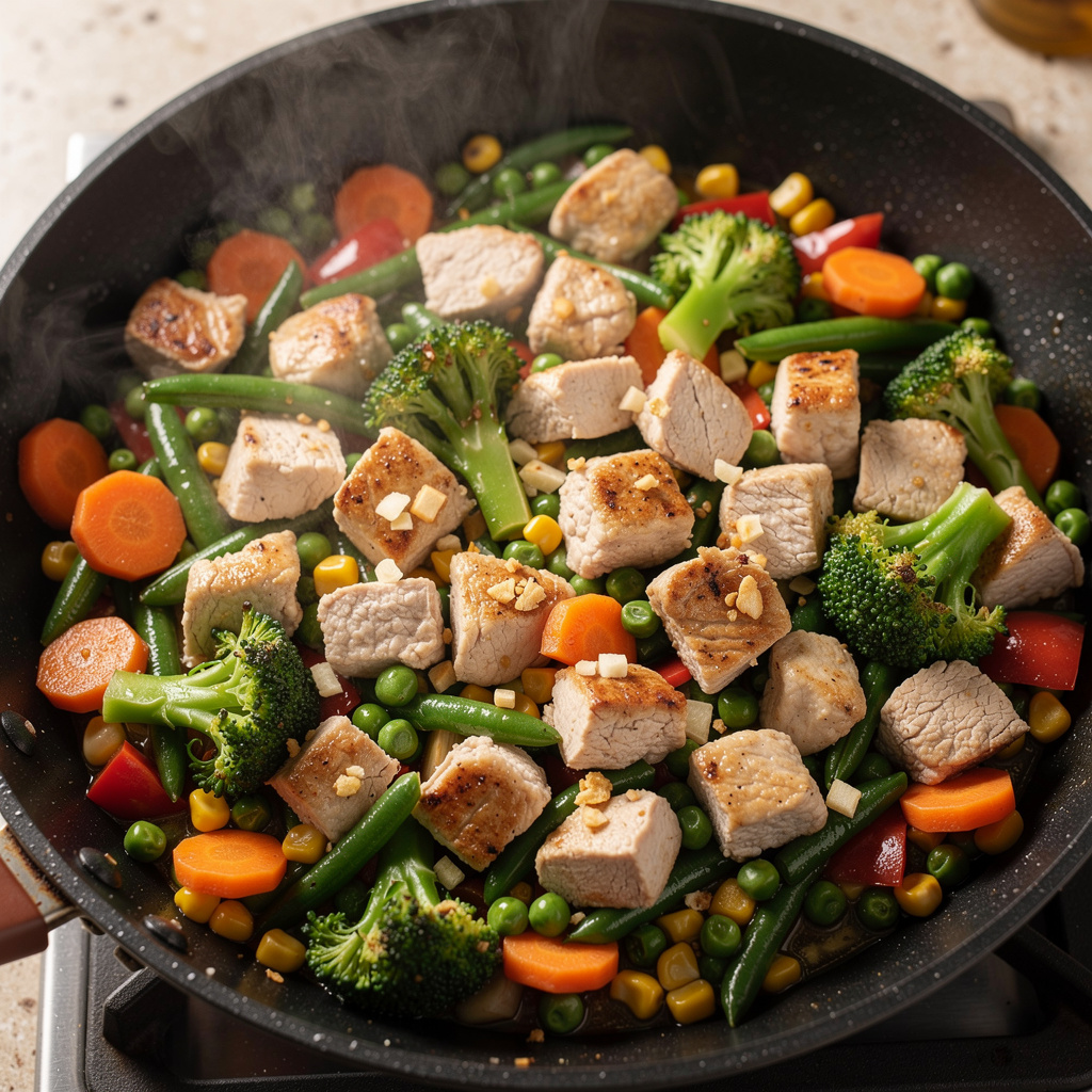 Vegetable and Turkey Stir Fry