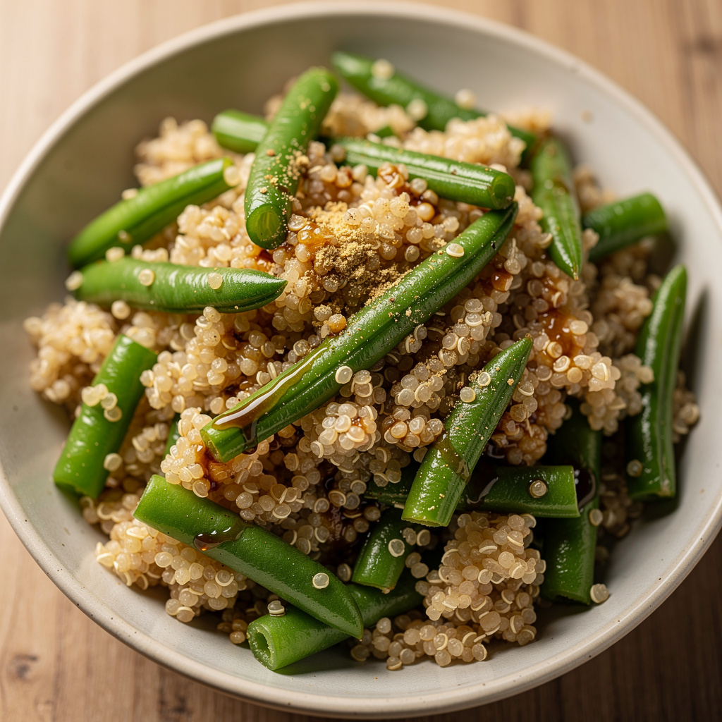 Gingery Quinoa with Green Beans