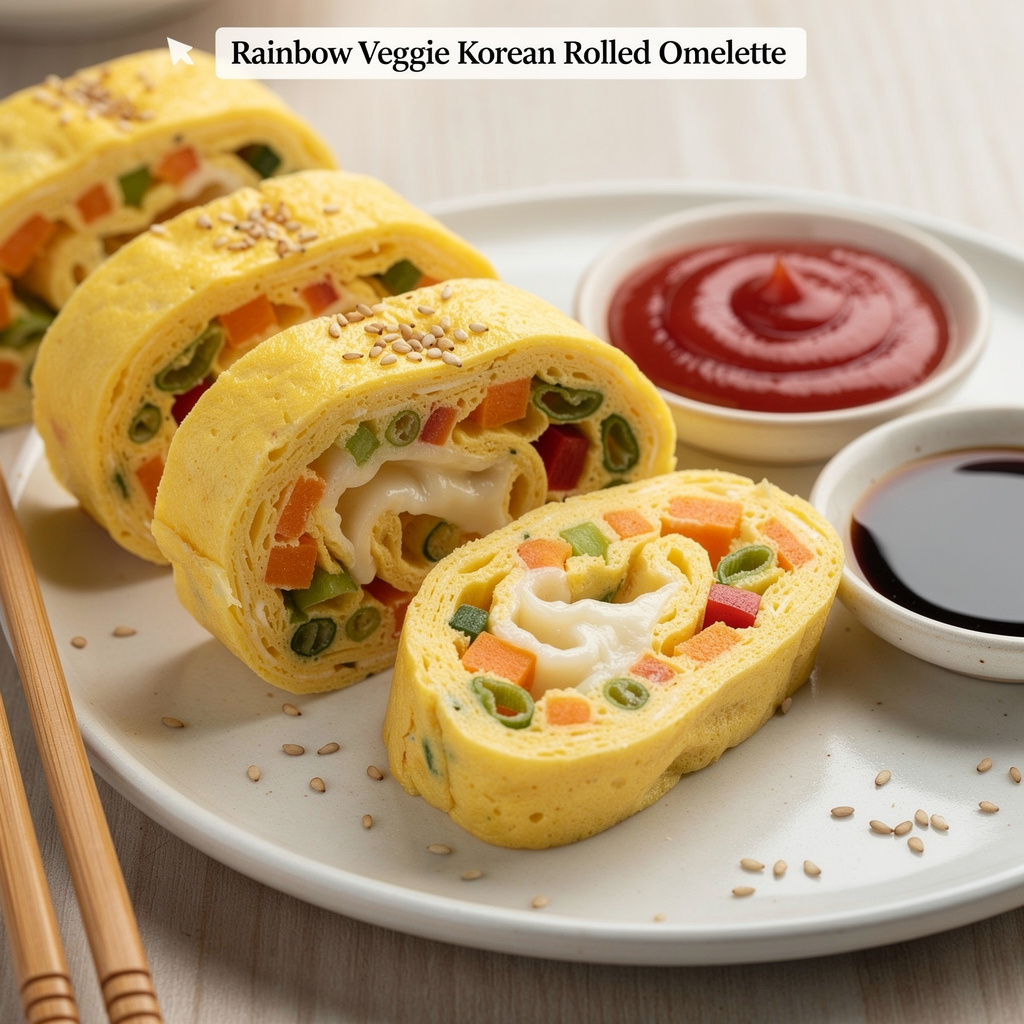 Rainbow Veggie Korean Rolled Omelette