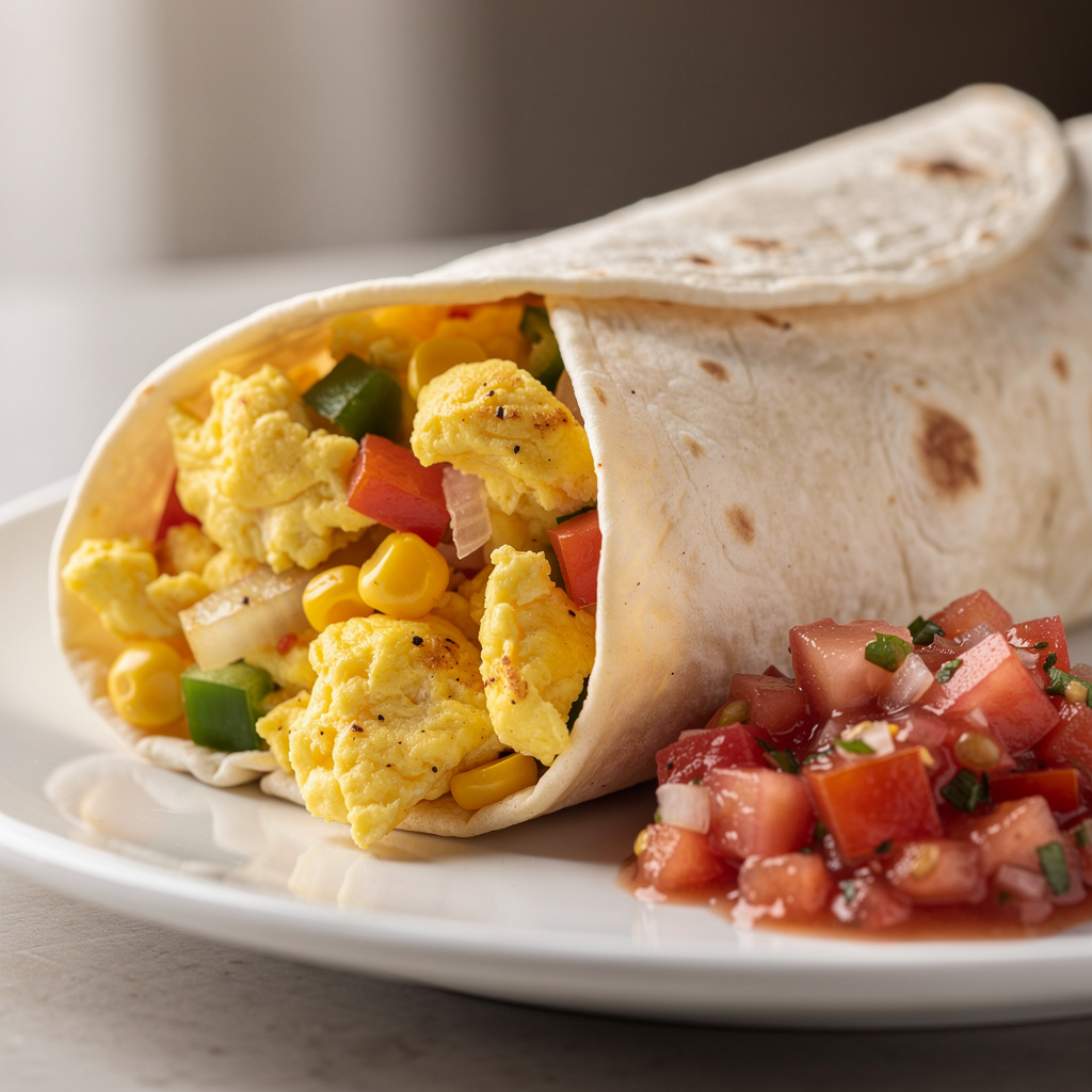 Breakfast Burrito with Salsa