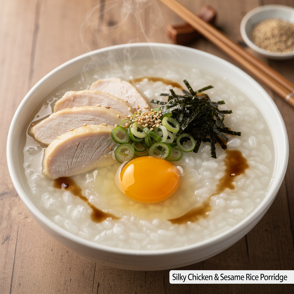 Silky Chicken & Sesame Rice Porridge