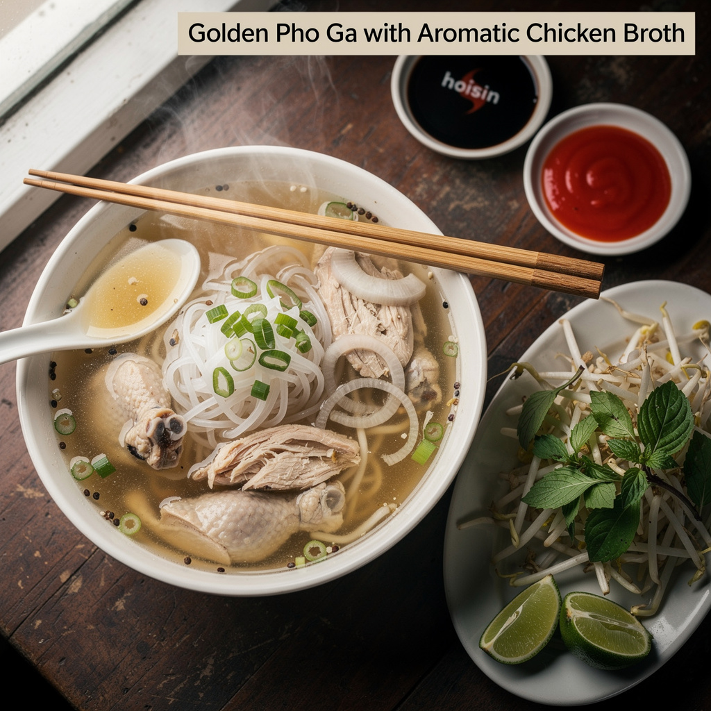 Golden Pho Ga with Aromatic Chicken Broth