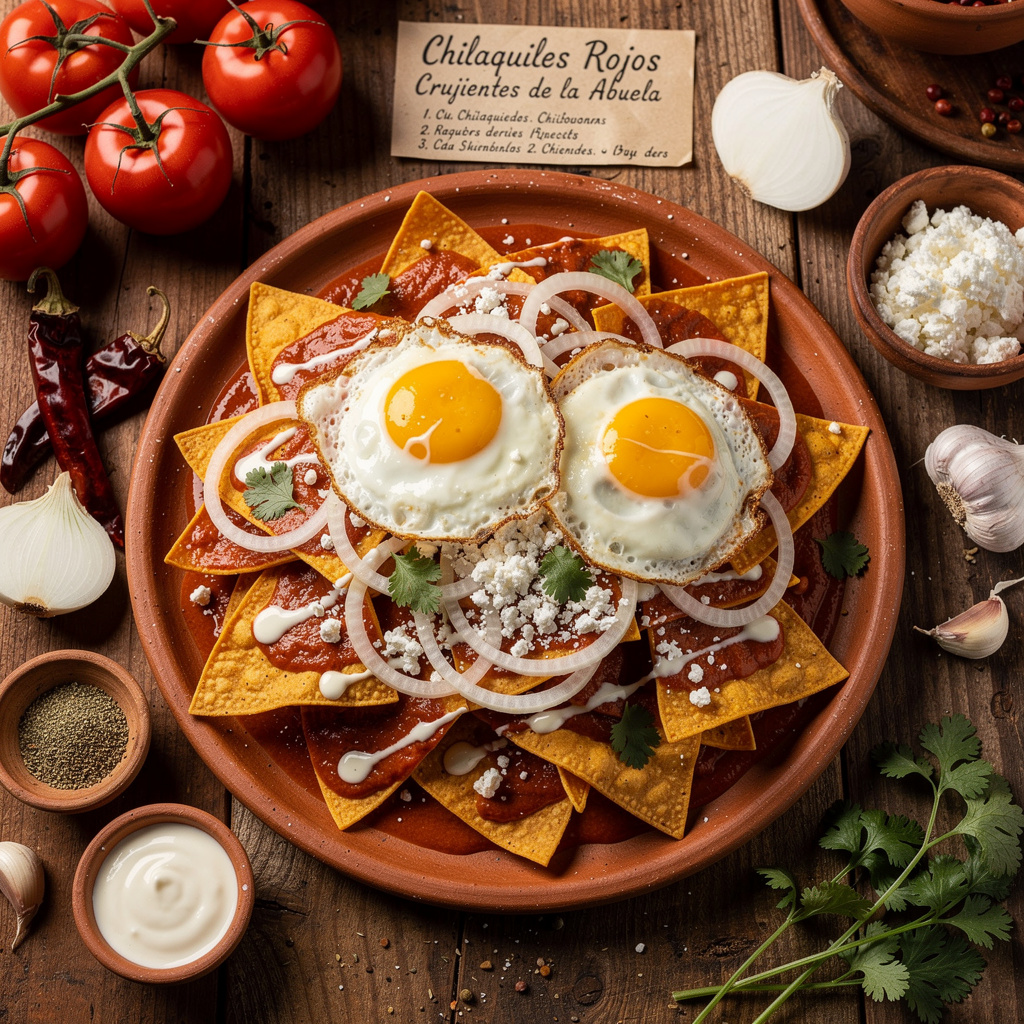 Abuela's Crispy Chilaquiles Rojos