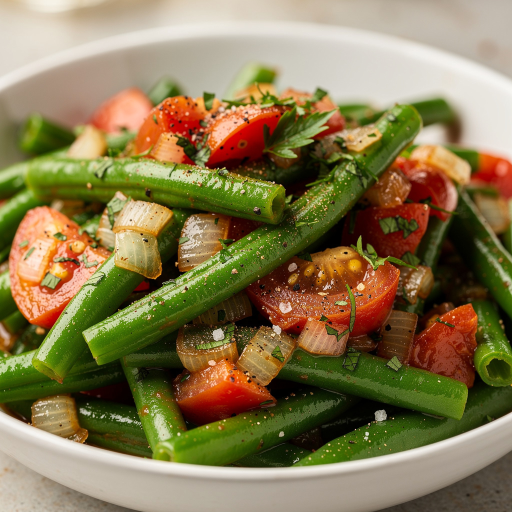Green Beans with Tomatoes and Basil
