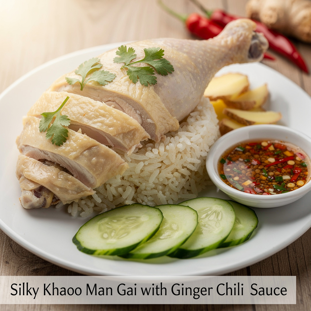 Silky Khao Man Gai with Ginger-Chili Sauce