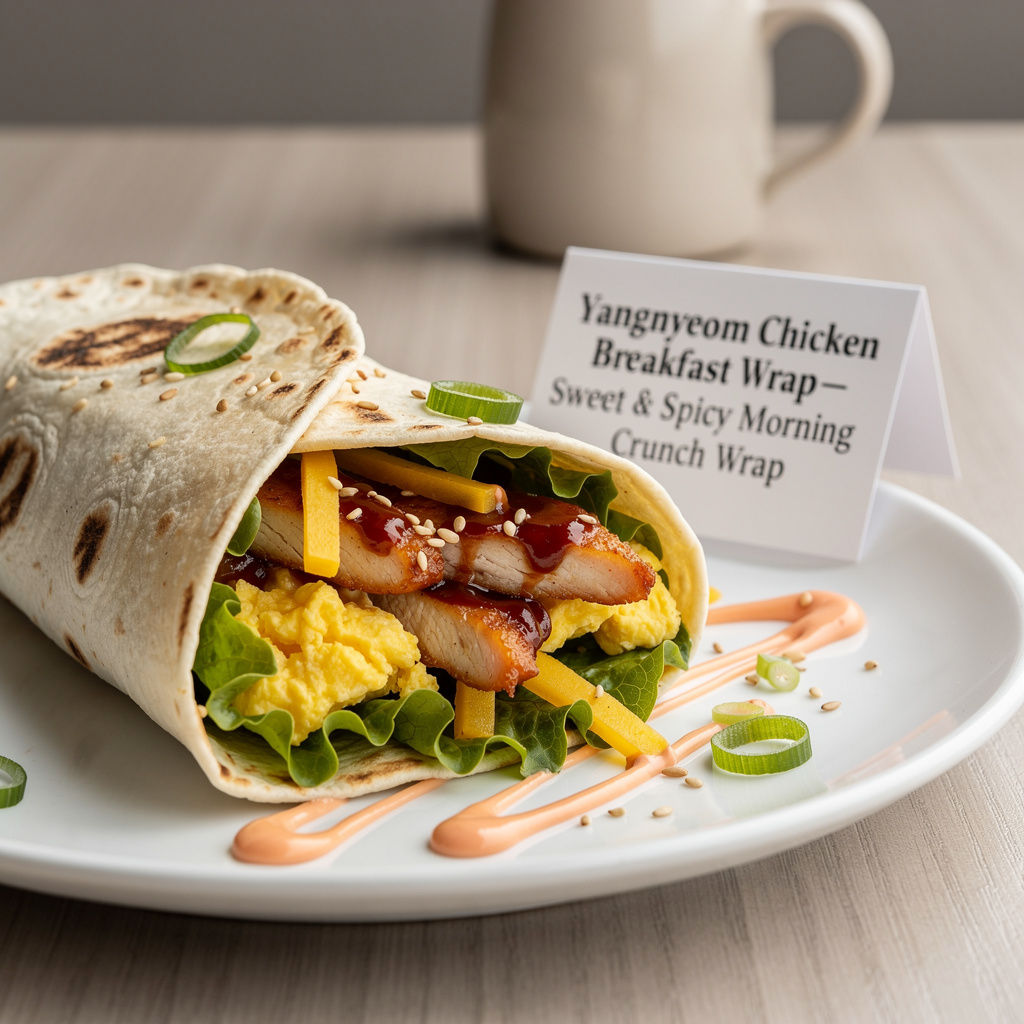 Yangnyeom Chicken Breakfast Wrap — Sweet & Spicy Morning Crunch Wrap