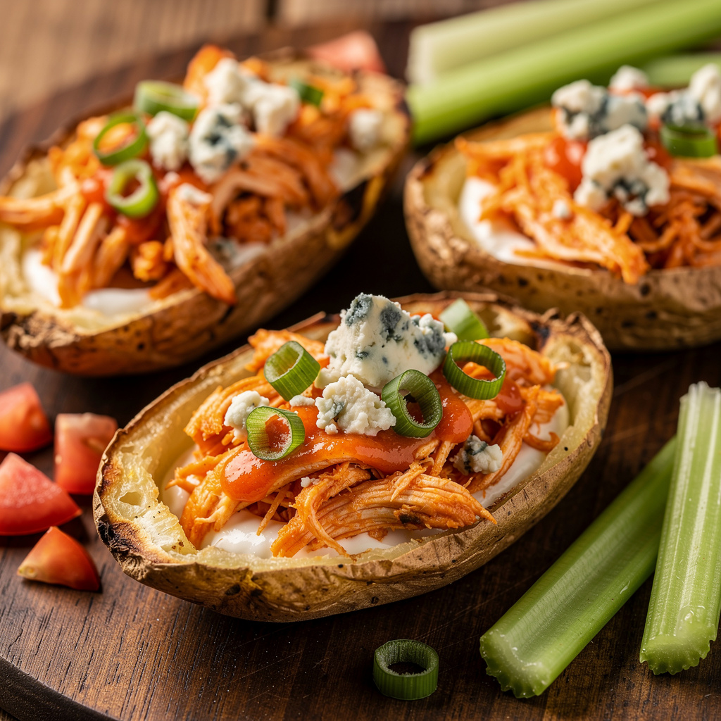Potato Skins with Buffalo Chicken