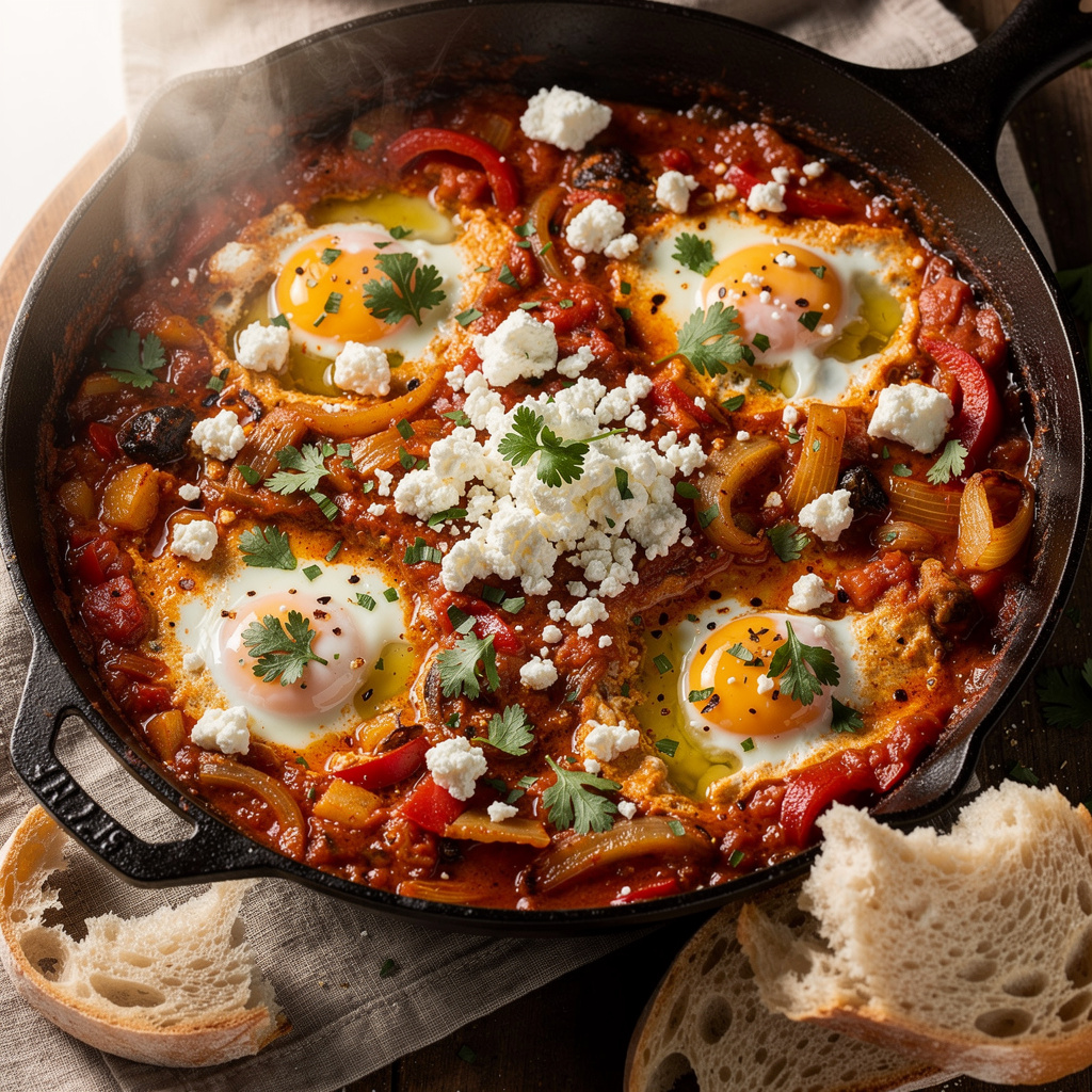 Sunrise Shakshuka with Crumbled Feta