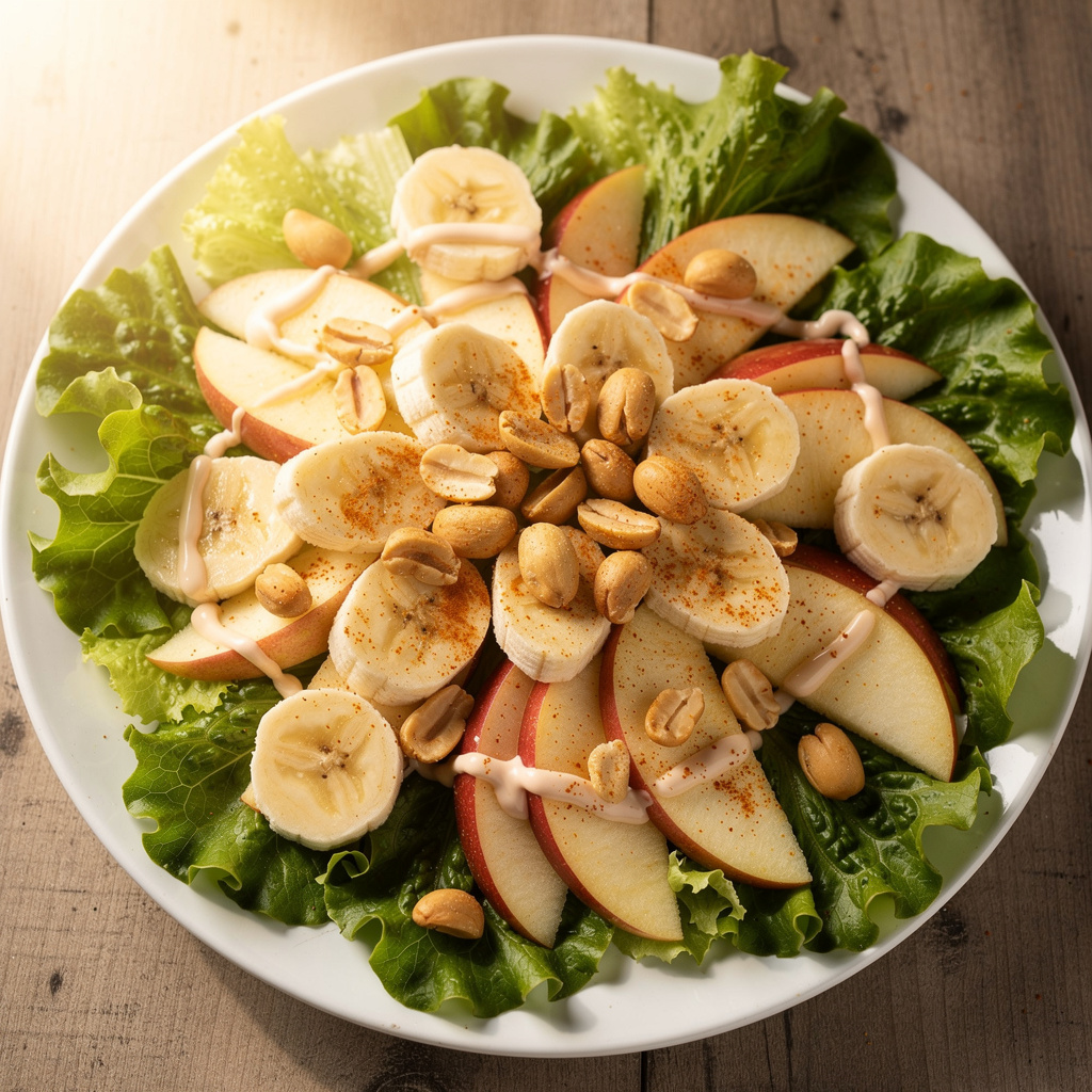 Apple Banana Salad with Peanuts