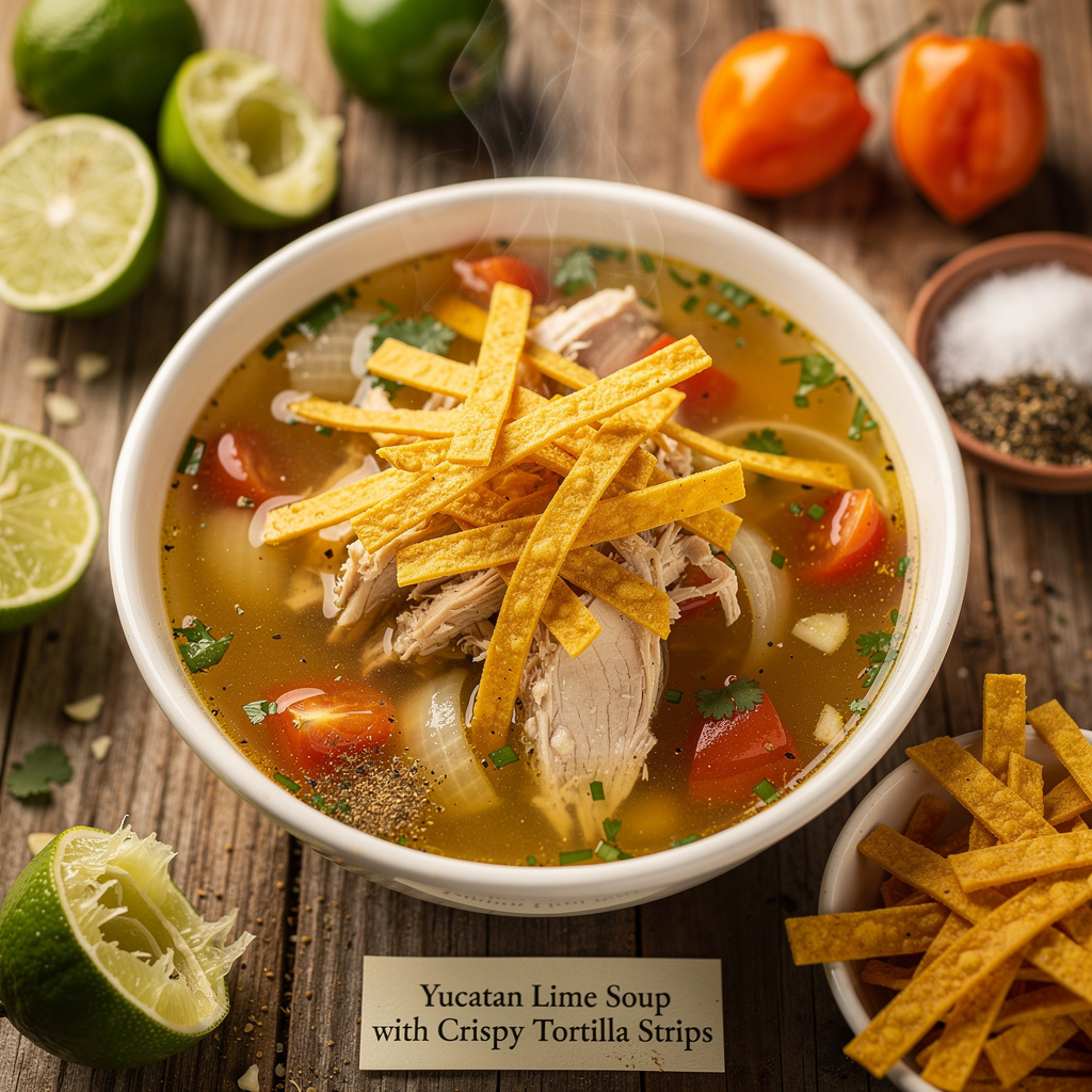 Yucatan Lime Soup with Crispy Tortilla Strips