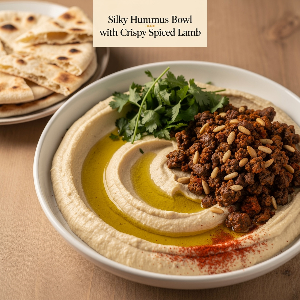 Silky Hummus Bowl with Crispy Spiced Lamb