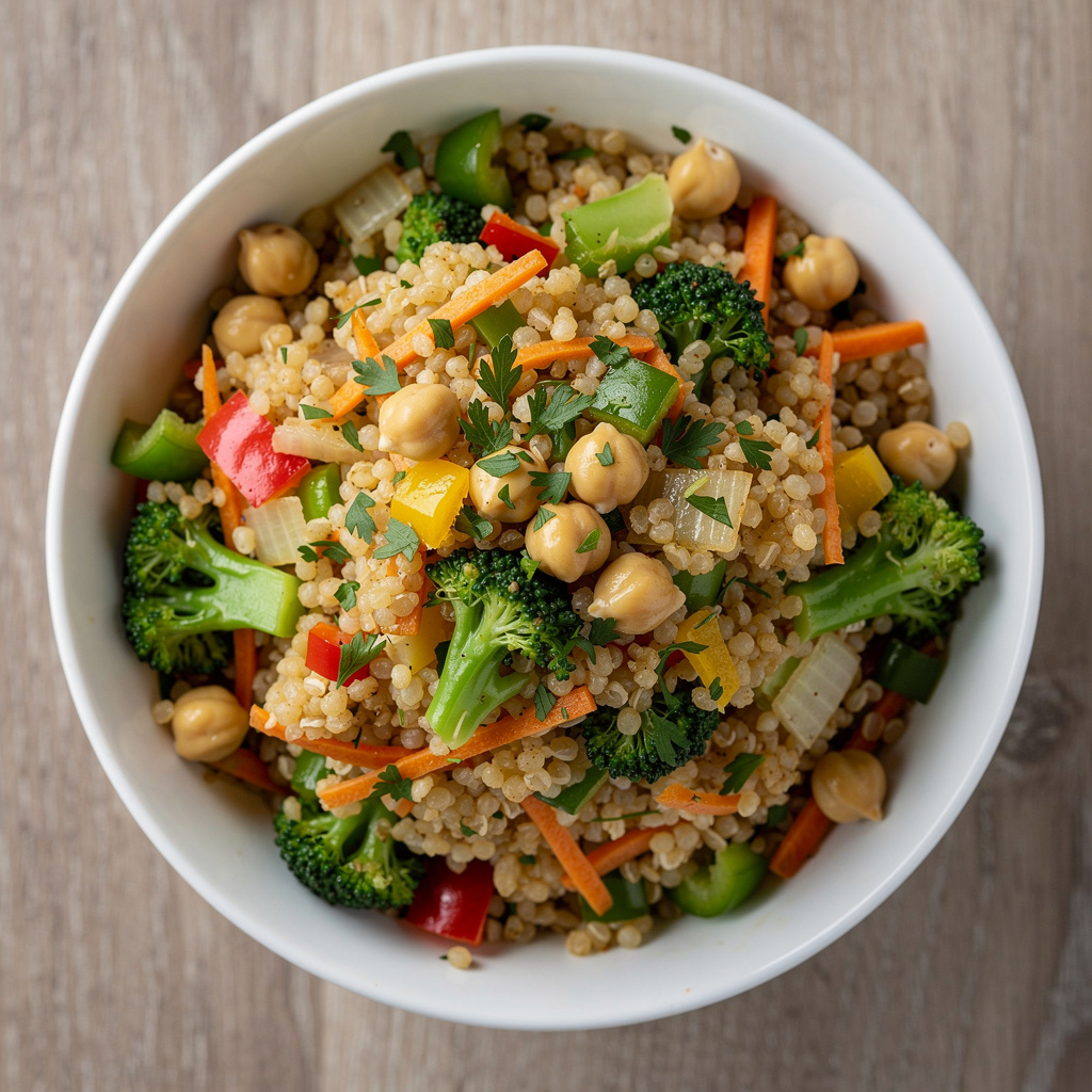 Bulgur Wheat, Veggie & Chickpea Salad