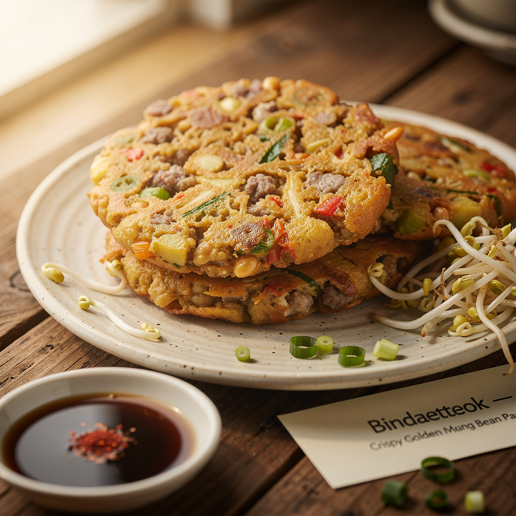 Bindaetteok — Crispy Golden Mung Bean Pancakes