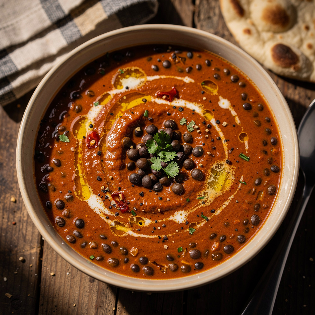 Midnight Black Lentils in Buttery Tomato Cream