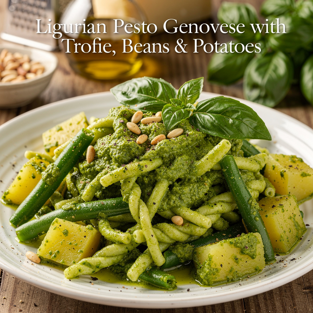 Ligurian Pesto Genovese with Trofie, Beans & Potatoes