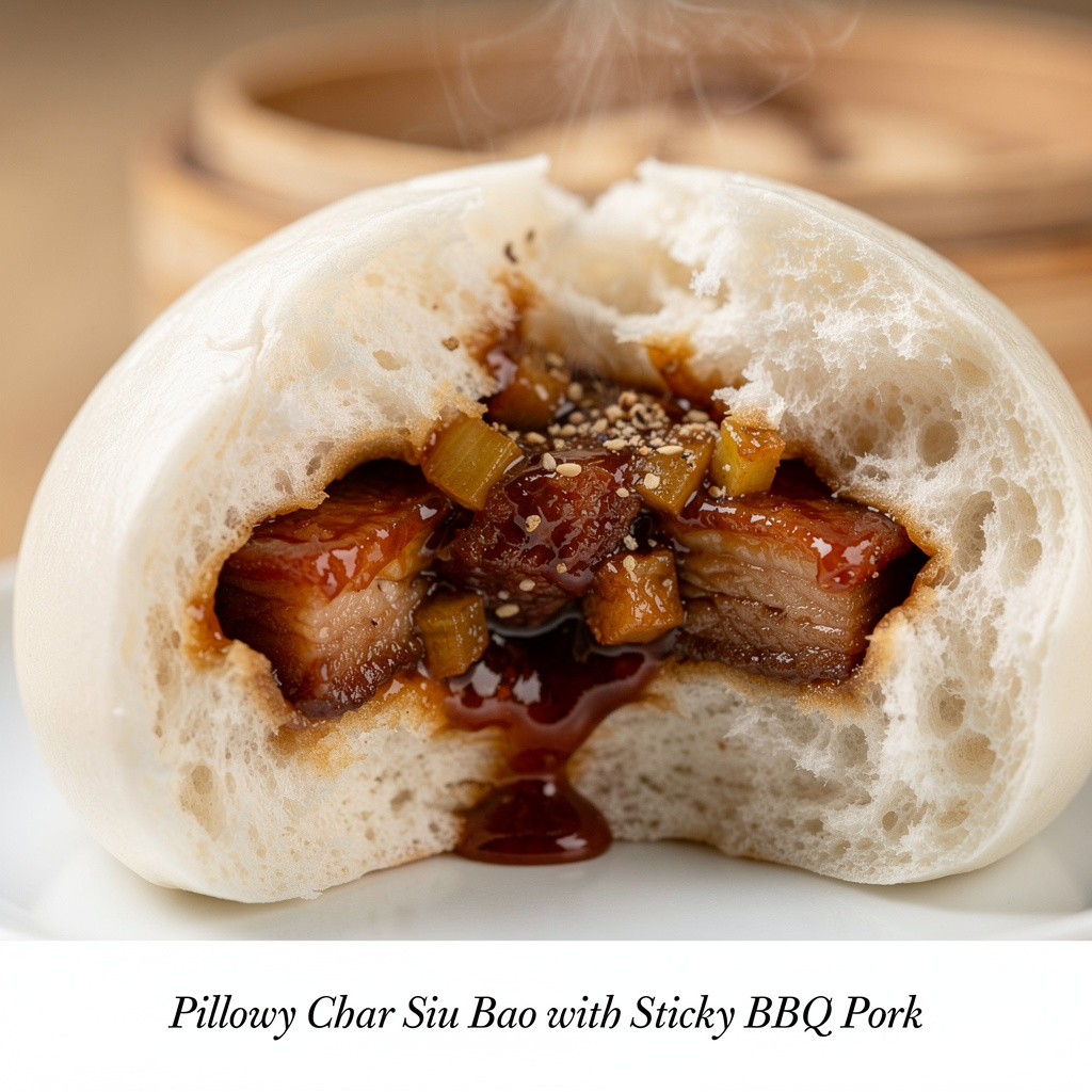 Pillowy Char Siu Bao with Sticky BBQ Pork