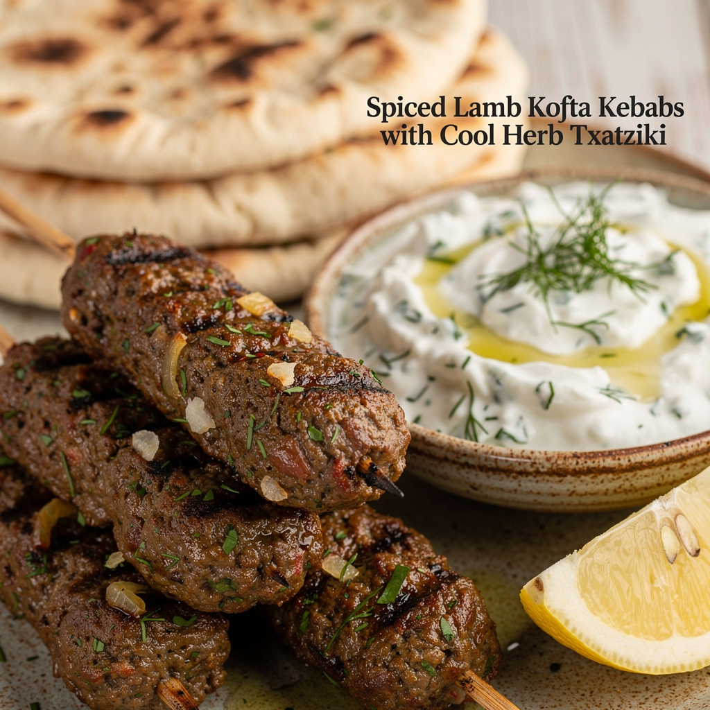 Spiced Lamb Kofta Kebabs with Cool Herb Tzatziki