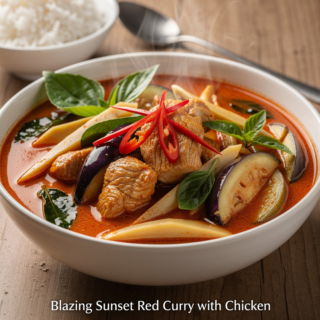 Blazing Sunset Red Curry with Chicken