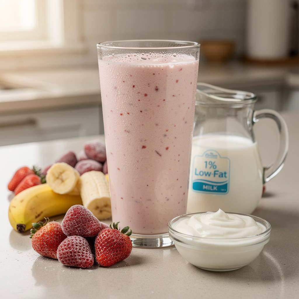 Strawberry and Banana Fruit Smoothie