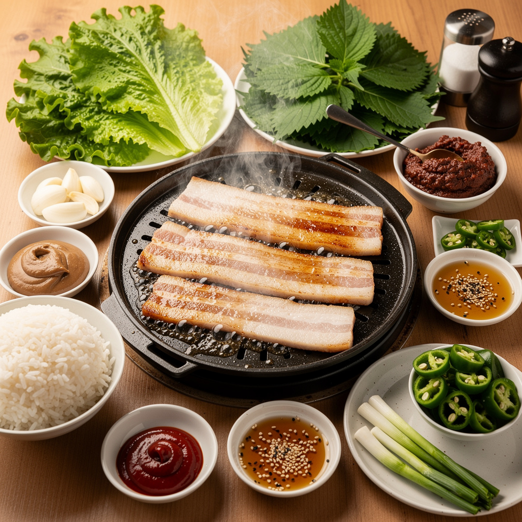 Sizzling Thick-Cut Pork Belly Grill with Ssamjang
