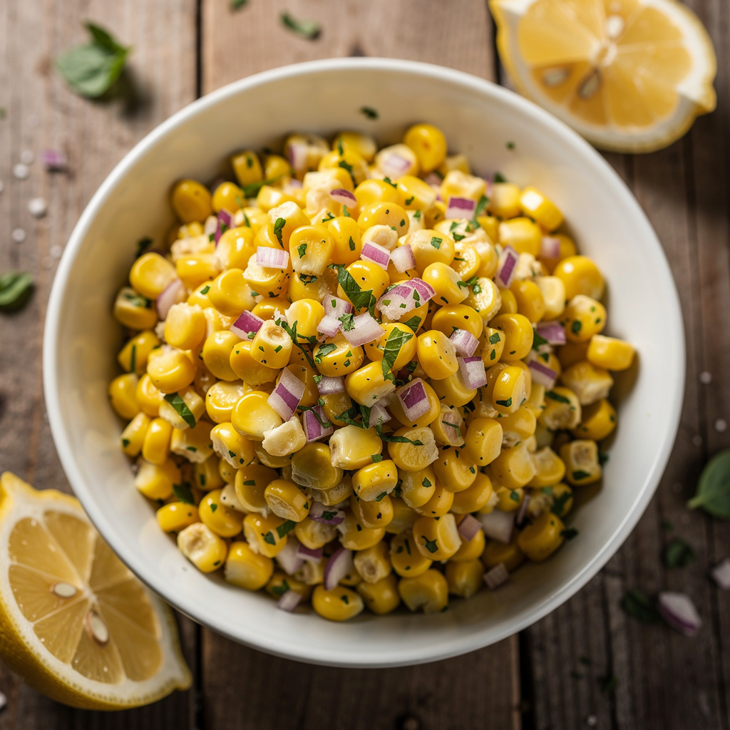 Corn Salad with Fresh Basil and Lemon