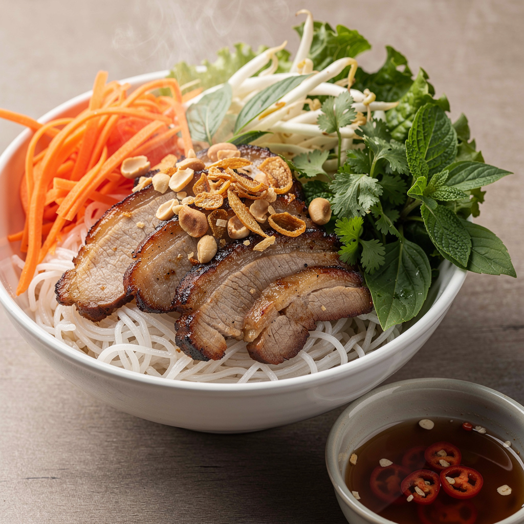 Bun Thit Nuong Noodle Bowl with Caramel-Kissed Pork