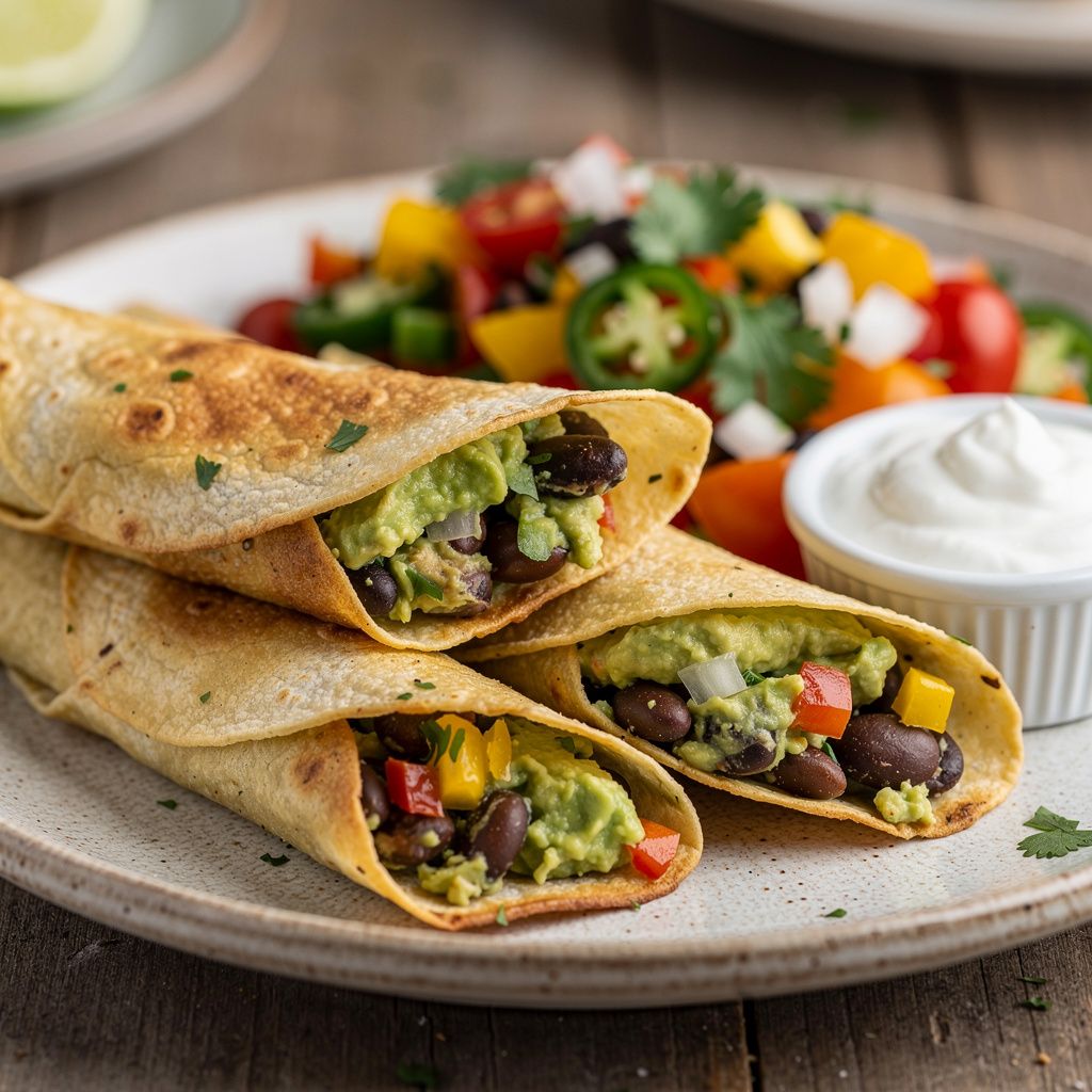 Avocado Black Bean Taquitos