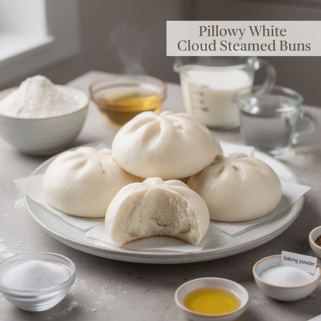 Pillowy White Cloud Steamed Buns
