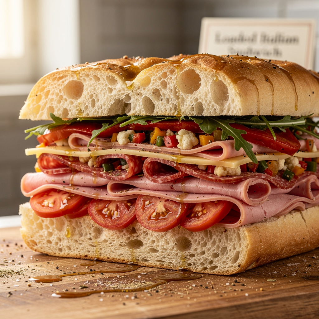 Loaded Italian Focaccia Sandwich