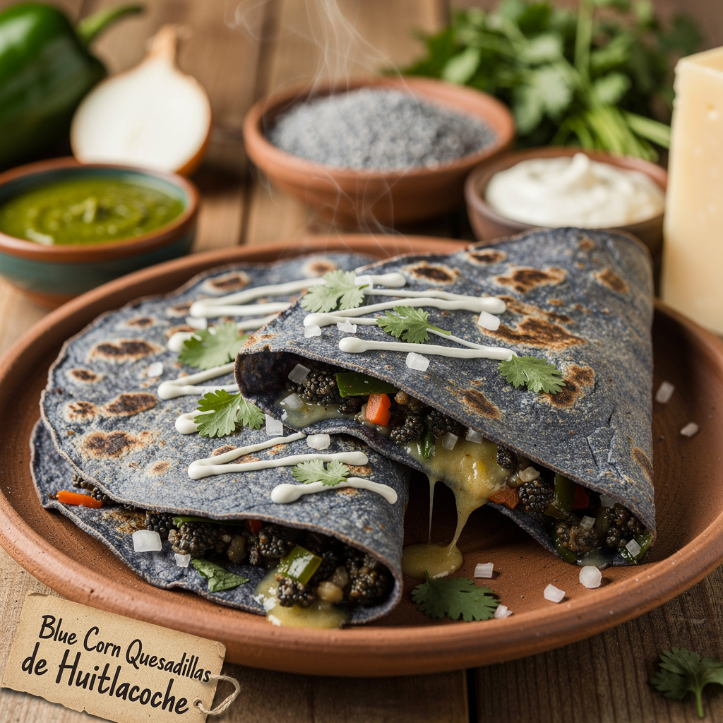 Blue Corn Quesadillas de Huitlacoche