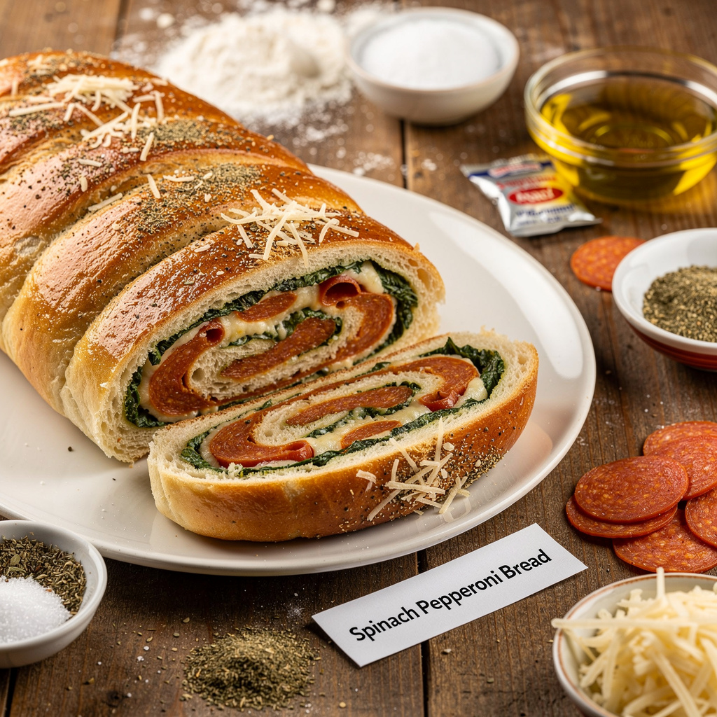 Spinach Pepperoni Bread