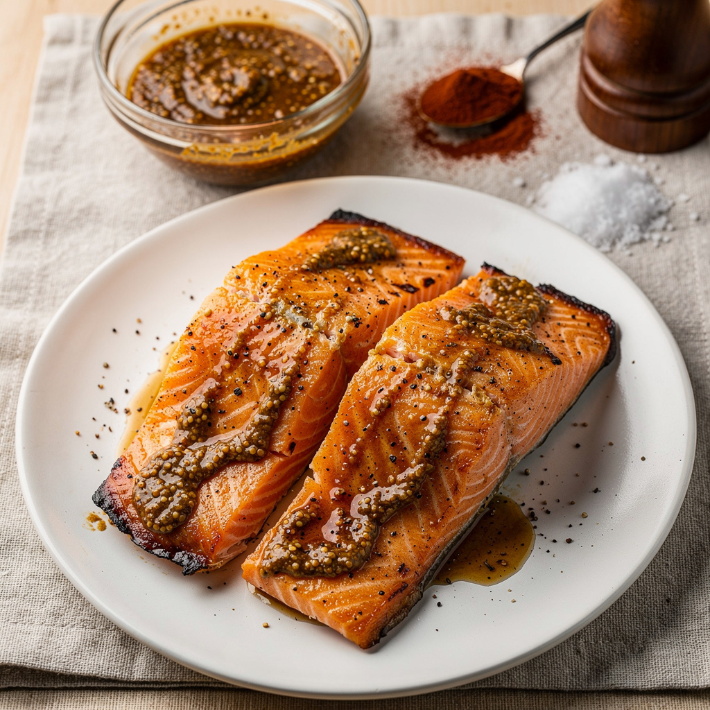 Smoky Mustard-Maple Salmon