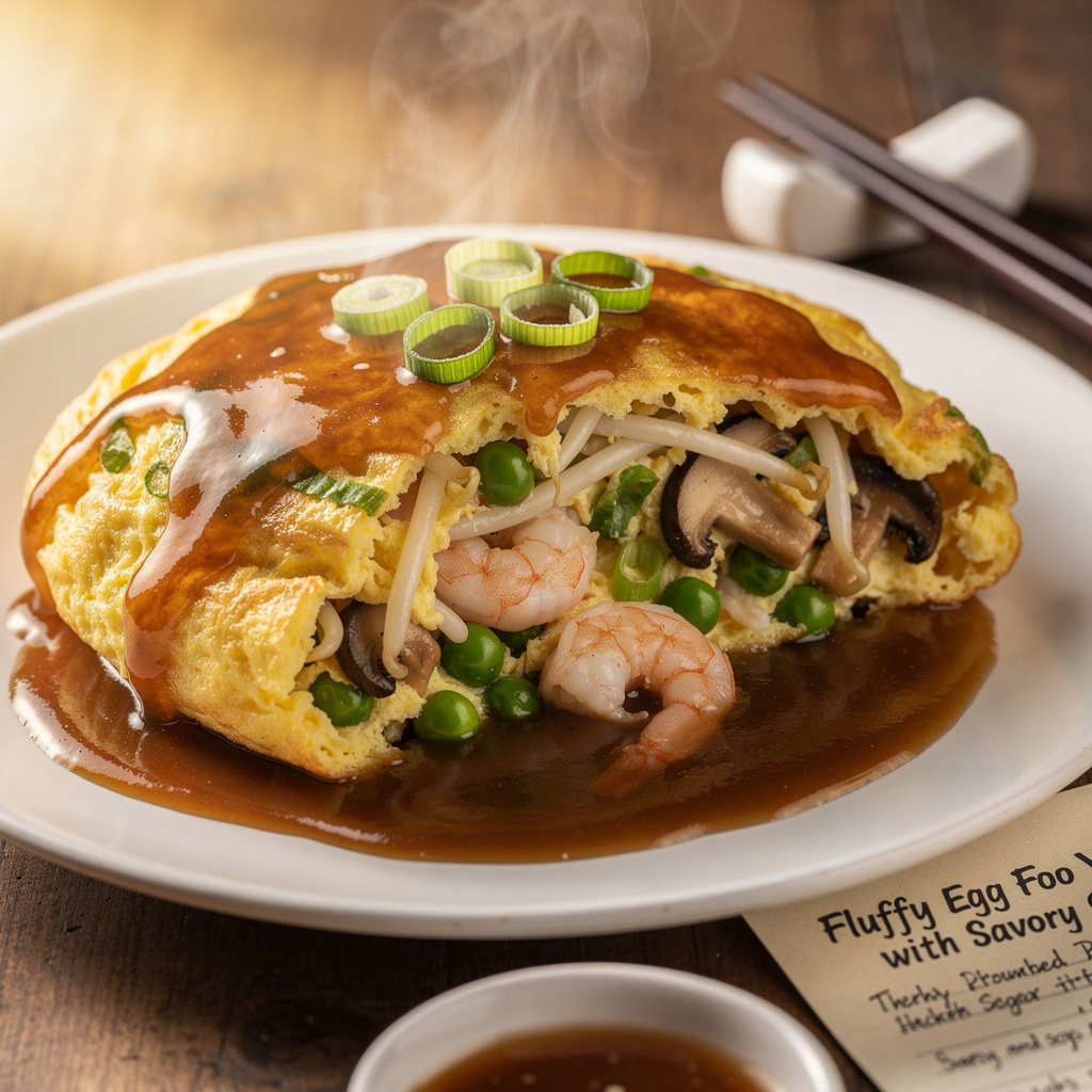 Fluffy Egg Foo Young with Savory Gravy