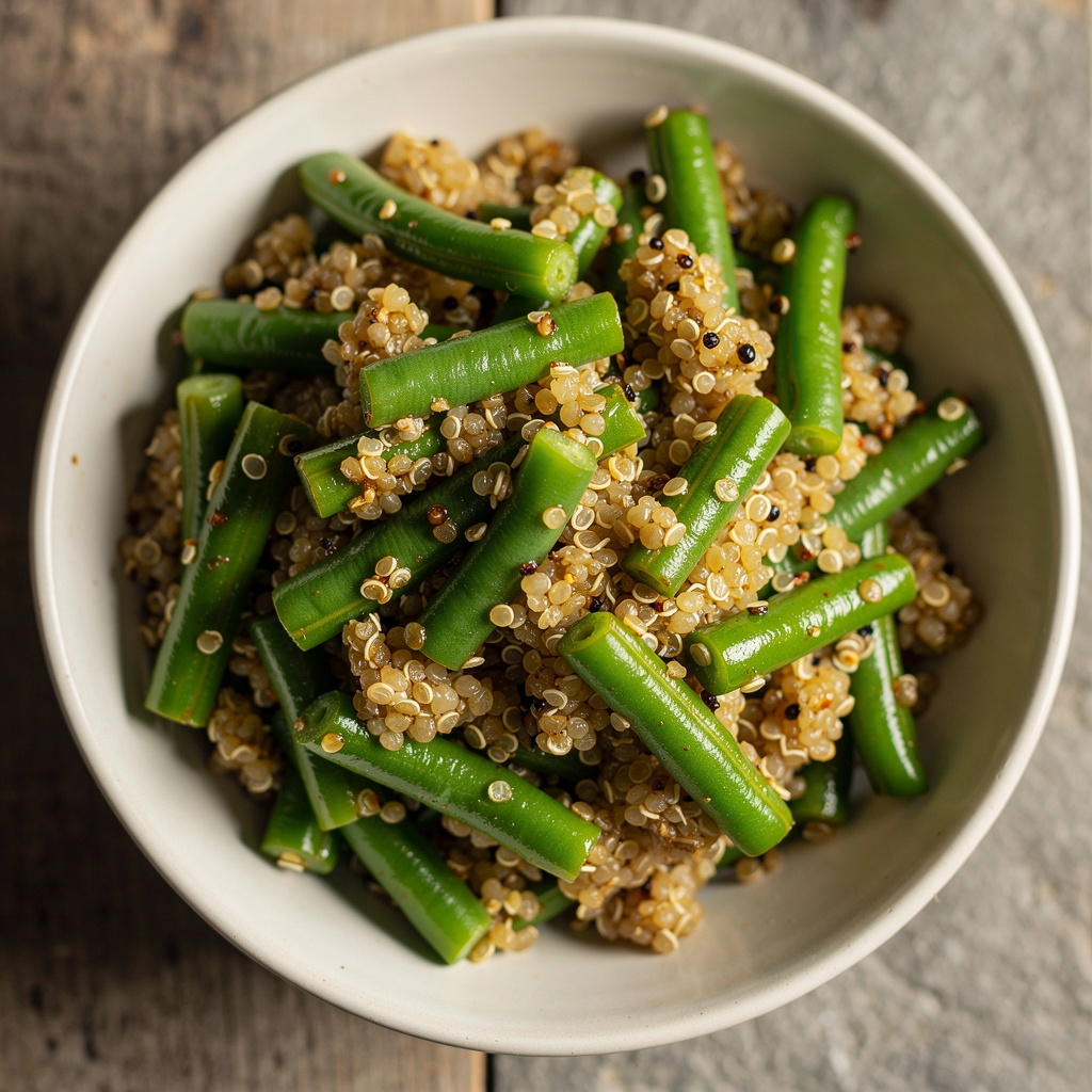 Gingery Quinoa with Green Beans