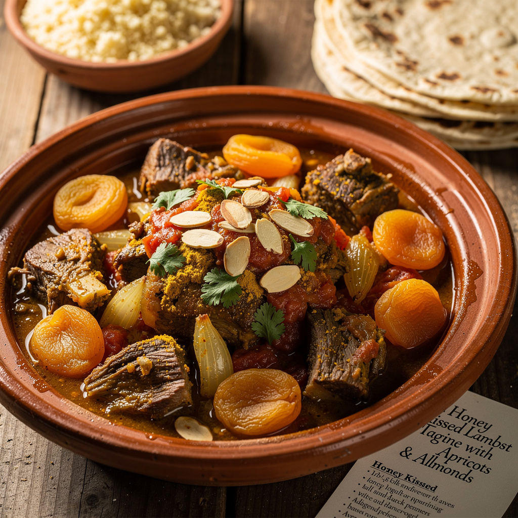 Honey-Kissed Lamb Tagine with Apricots & Almonds