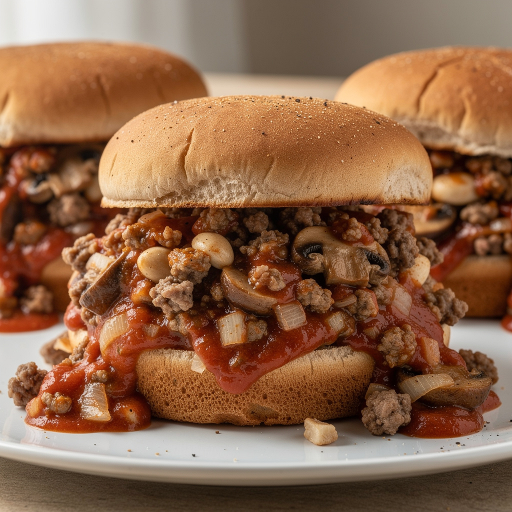 Mushroom Beef Sloppy Joes