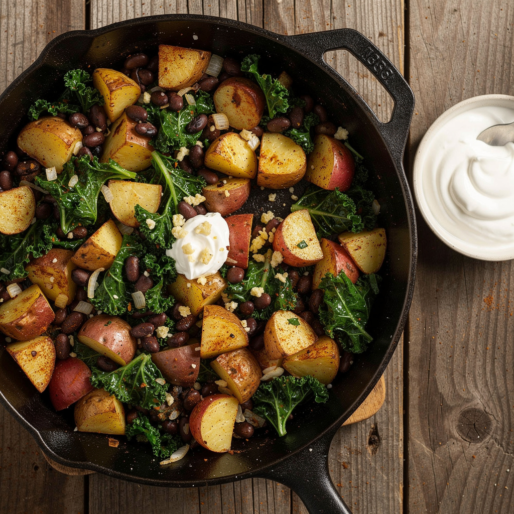 Potato, Black Bean, & Kale Skillet