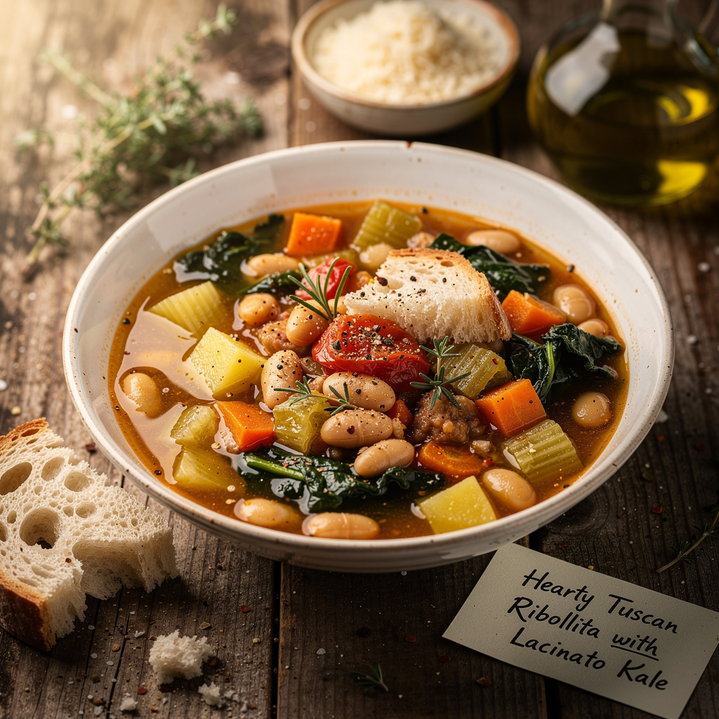 Hearty Tuscan Ribollita with Lacinato Kale