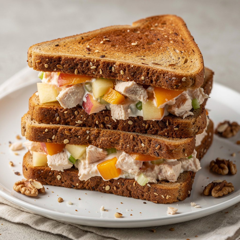 Chicken Salad and Peach Sandwich