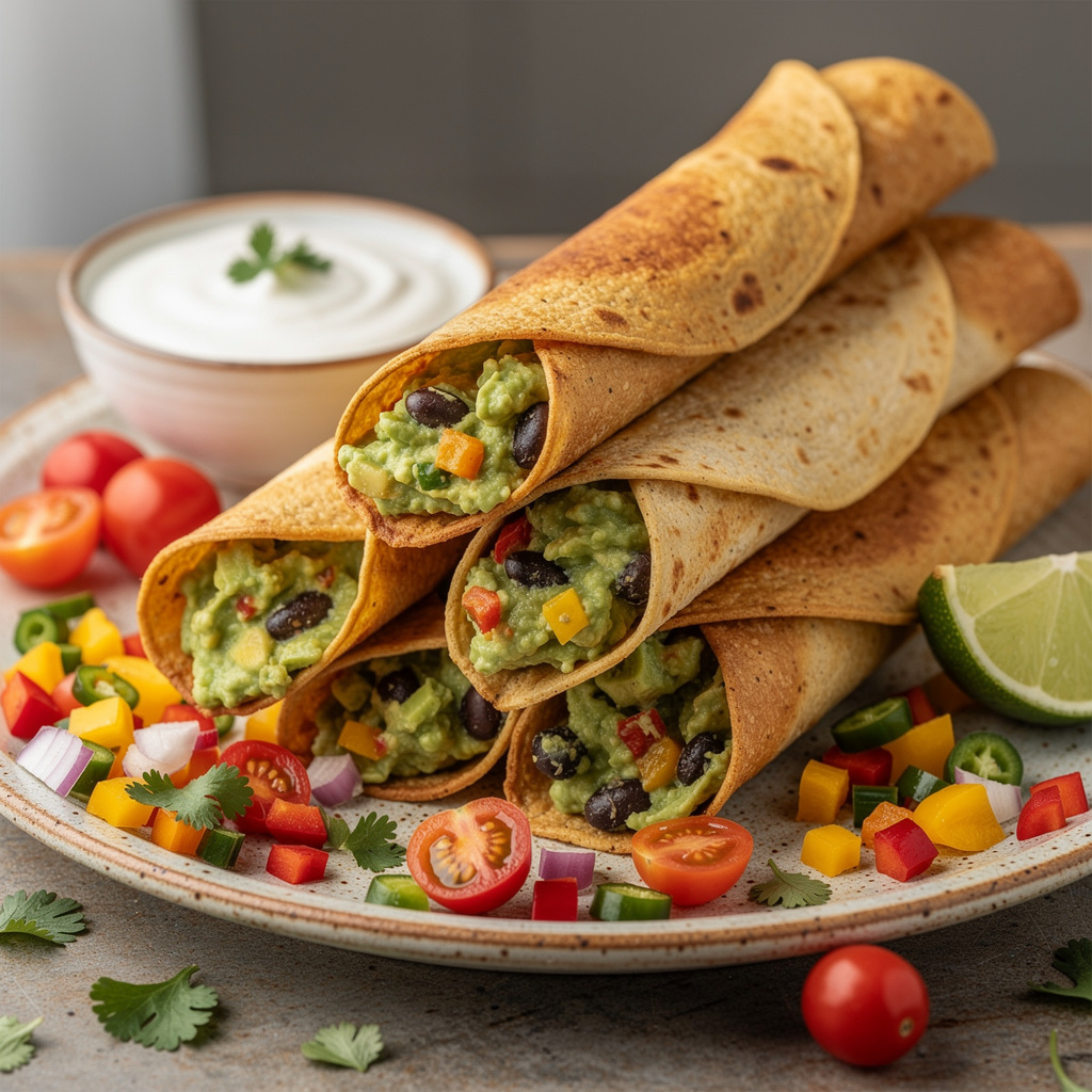 Avocado Black Bean Taquitos