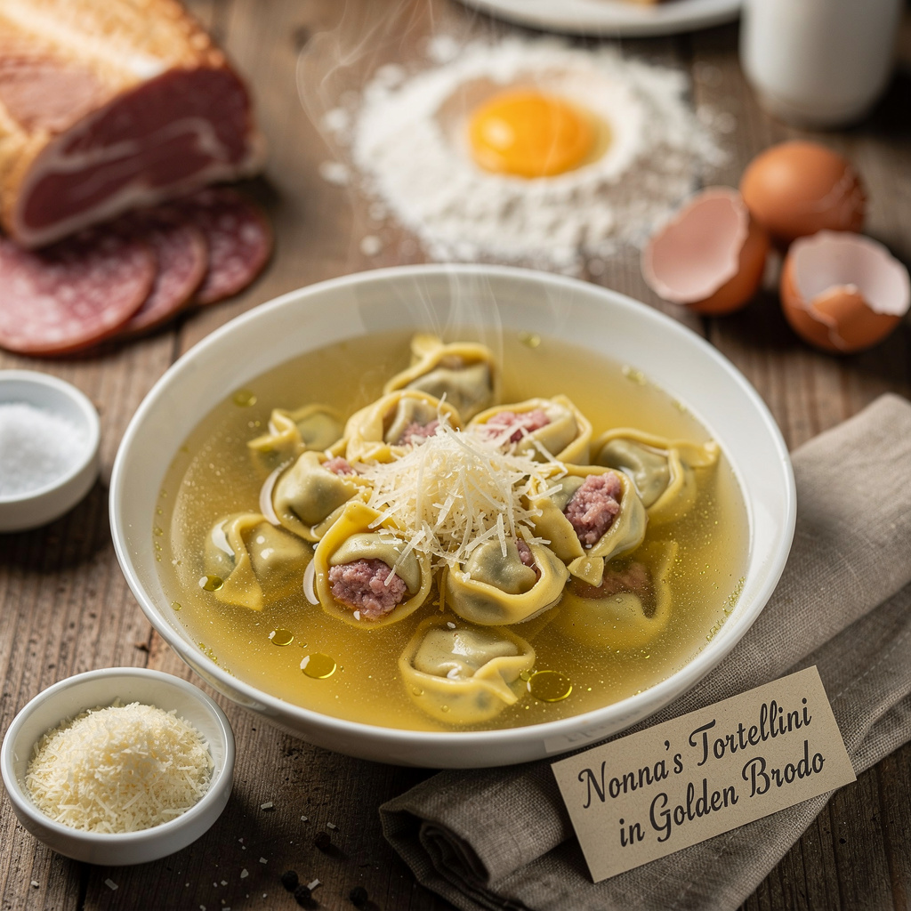 Nonna's Tortellini in Golden Brodo