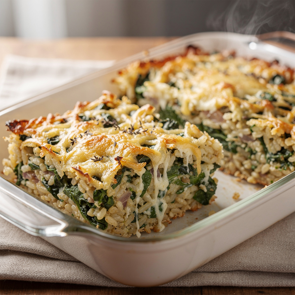 Baked Rice with Spinach
