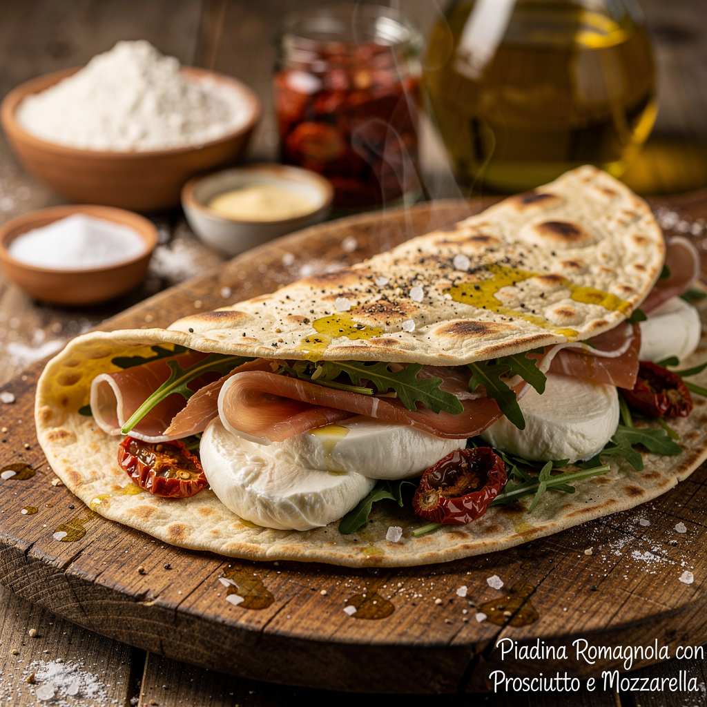 Piadina Romagnola with Prosciutto and Mozzarella