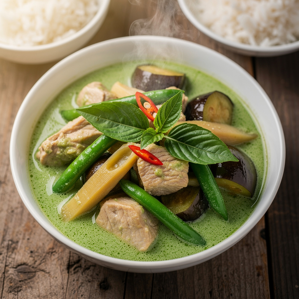 Emerald Green Curry with Chicken & Thai Eggplant