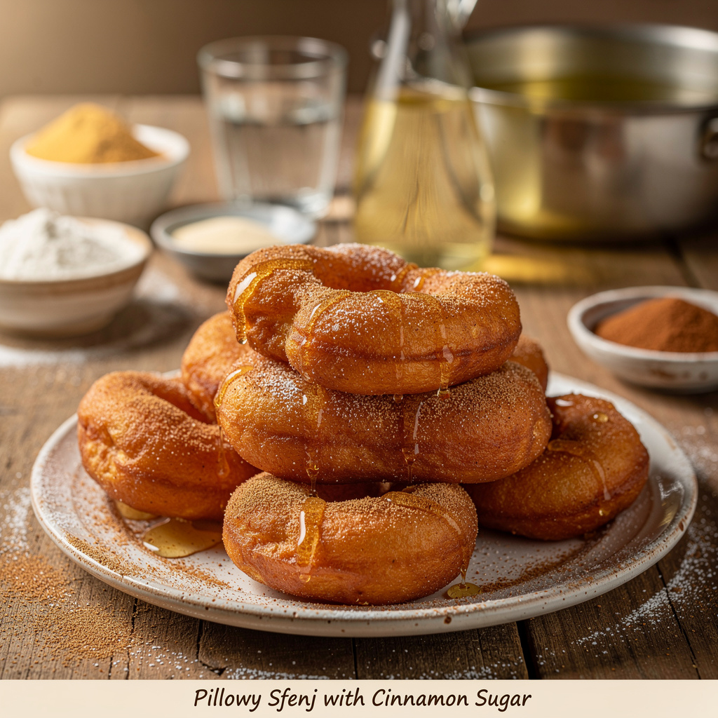 Pillowy Sfenj with Cinnamon Sugar