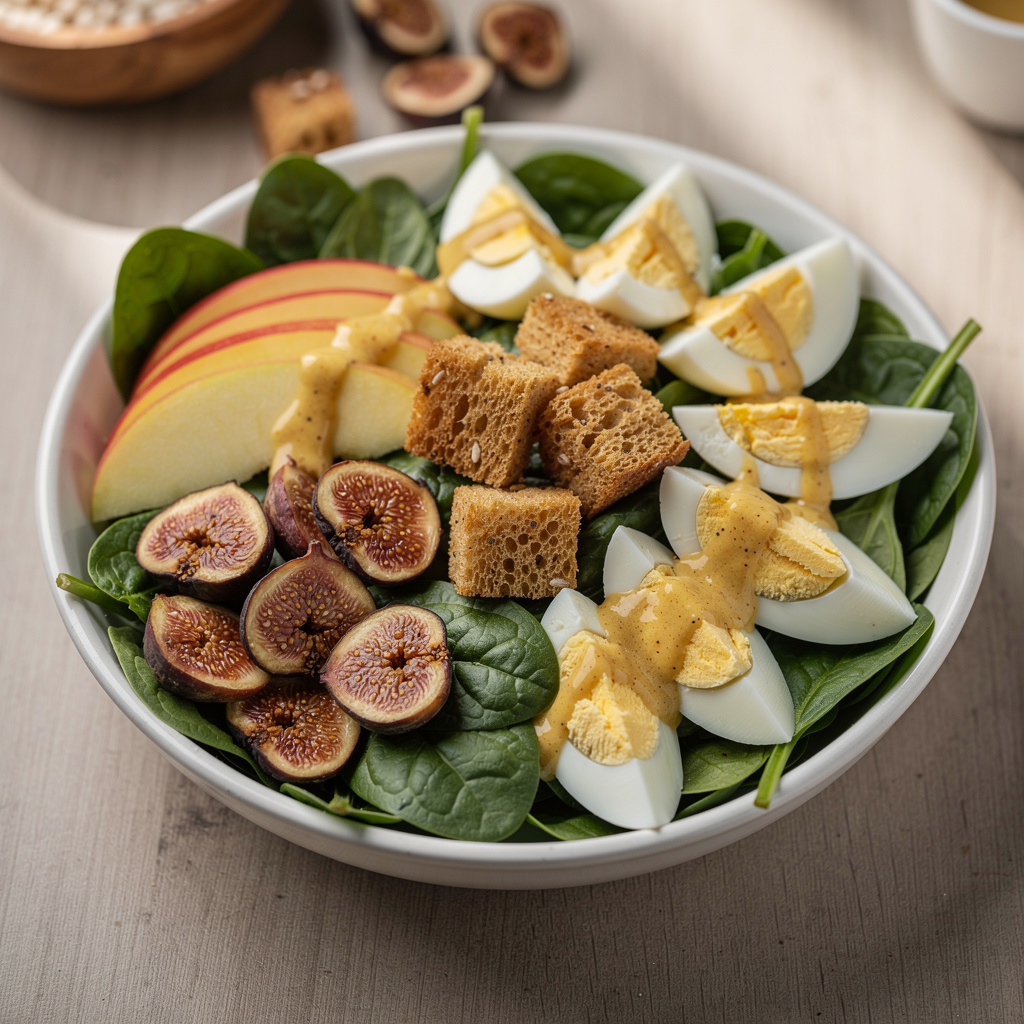 Spinach Salad with Apples and Eggs