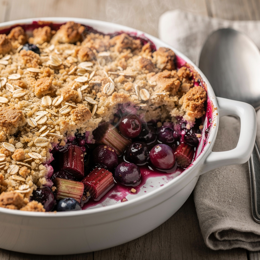 Rhubarb Blueberry Crisp