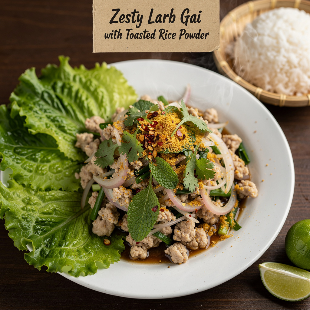 Zesty Larb Gai with Toasted Rice Powder