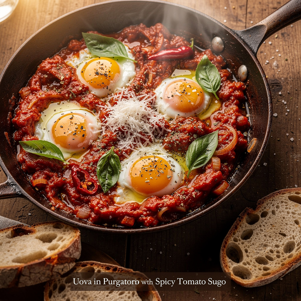 Uova in Purgatorio with Spicy Tomato Sugo